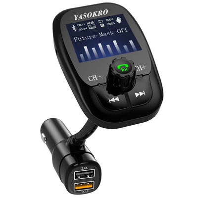მანქანის აქსესუარები YASOKRO Wireless Bluetooth A2DP Handsfree Car Kit AUX Audio Car MP3 Player FM